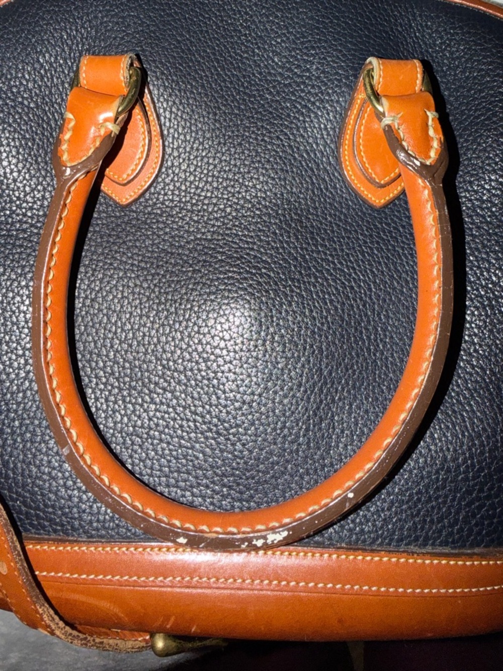 Dooney & Bourke Dark Navy Pebbled Leather Norfolk Satchel - Picture 6 of 6
